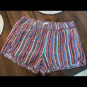 Madewell rainbow striped shorts size large